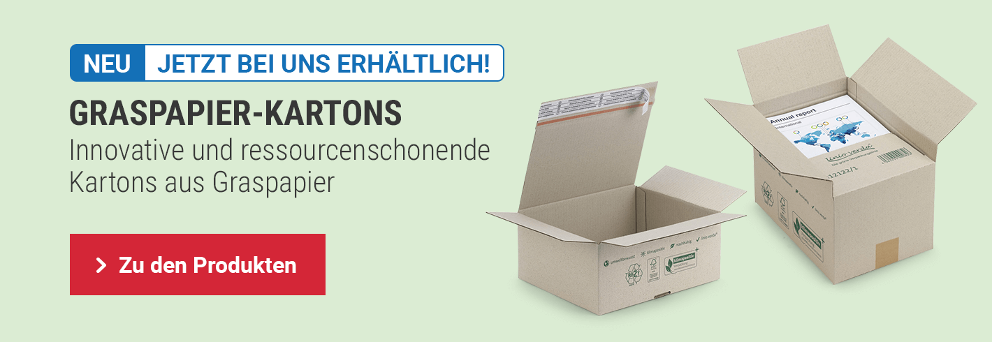 Innovative und ressourcenschonende Kartons aus Graspapier… Jetzt bei uns erhältlich!