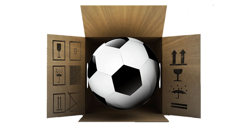 Fußball verpacken