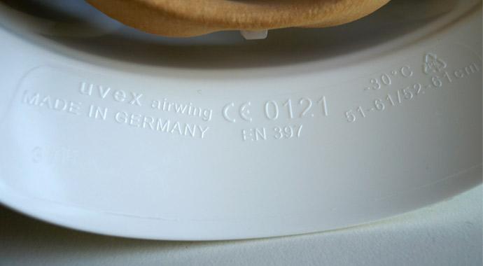 Kennzeichnung Schutzhelm