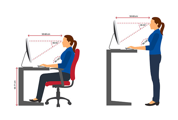 Ergonomie Sitzen und stehen