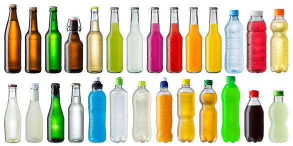 Glas-oder-Plastikflasche