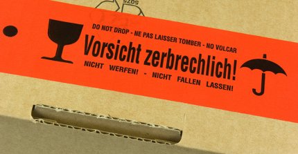 Glas verpacken - Vorsicht zerbrechlich